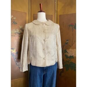 Vintage brocade jacket in gold, size M